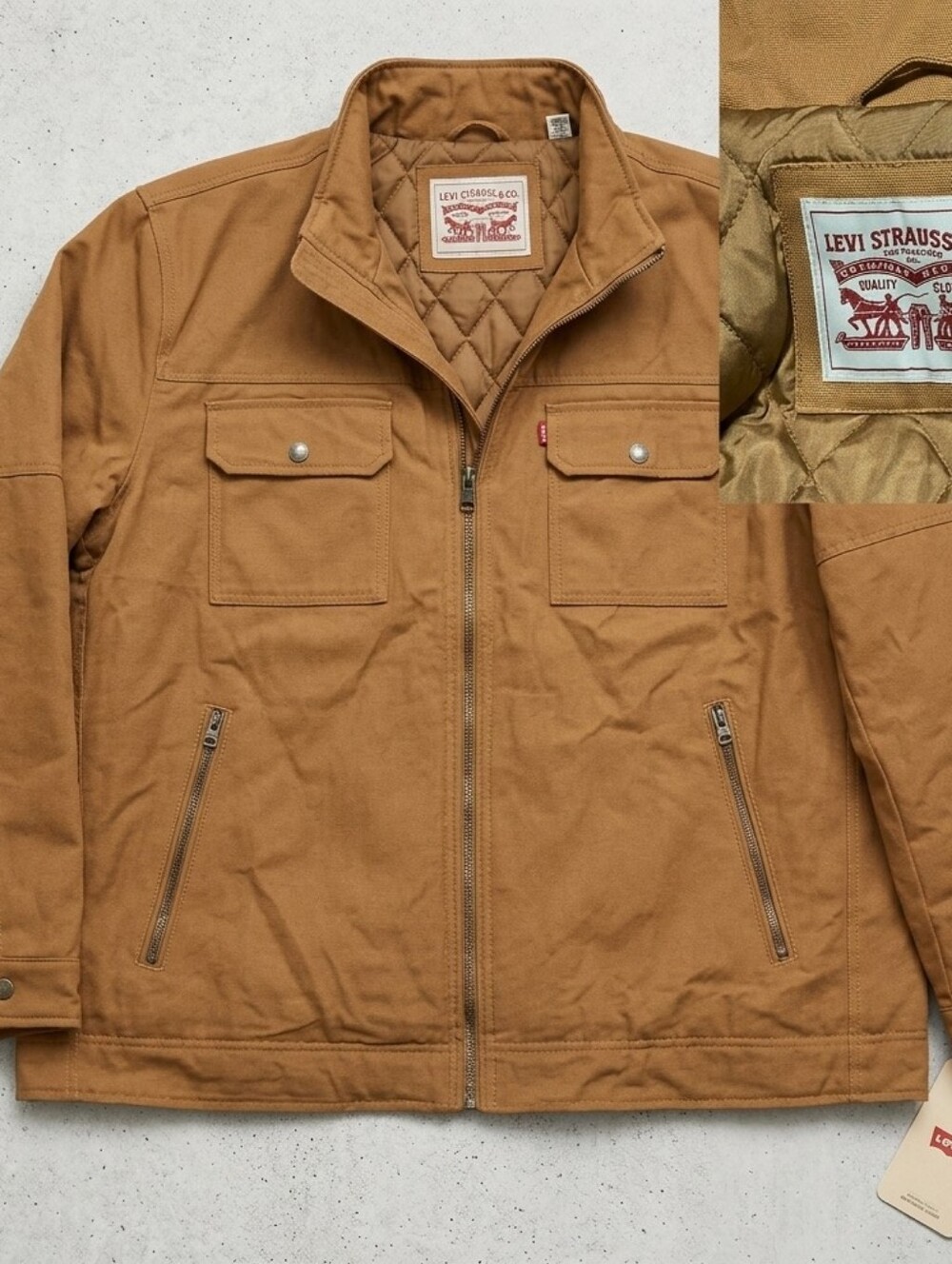 Levi's Men’s Cotton Detroit Jacket In brown Color and Size XXL New with Tags